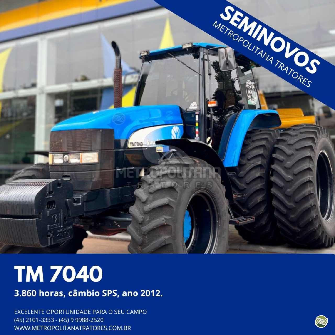 TRATOR NEW HOLLAND NEW TM 7040 Tração 4x4 Metropolitana Tratores - New Holland CASCAVEL PARANÁ PR